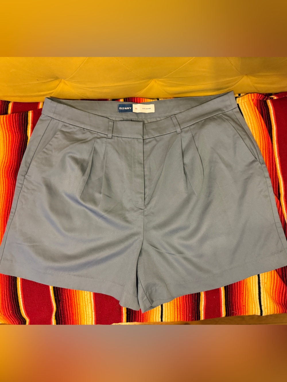 Old Navy Extra High Waisted Taylor Trouser Shorts - Light Blue- XL.